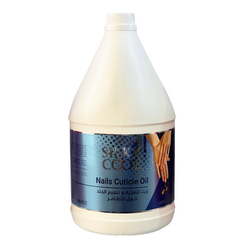 Silky Cool Nails Professional Cuticle Oil – 1 Gallon Bulk Natural Nail & Cuticle Treatment with Coconut, Sweet Almond & Argan Oil – Hydrating, Non-Greasy Formula for Salons & Spas